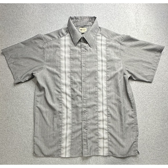 Haggar Other - Haggar Shirt Mens XL Gray Short Sleeve Button Up Camp Performance Casual Poly
